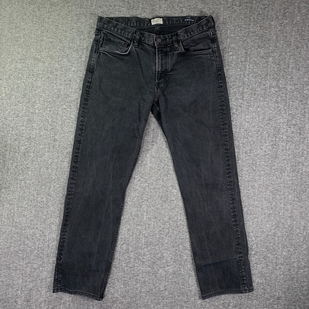 Faherty Jeans Men 33x29 Movement Denim jeans 5 Pocket Black Washed